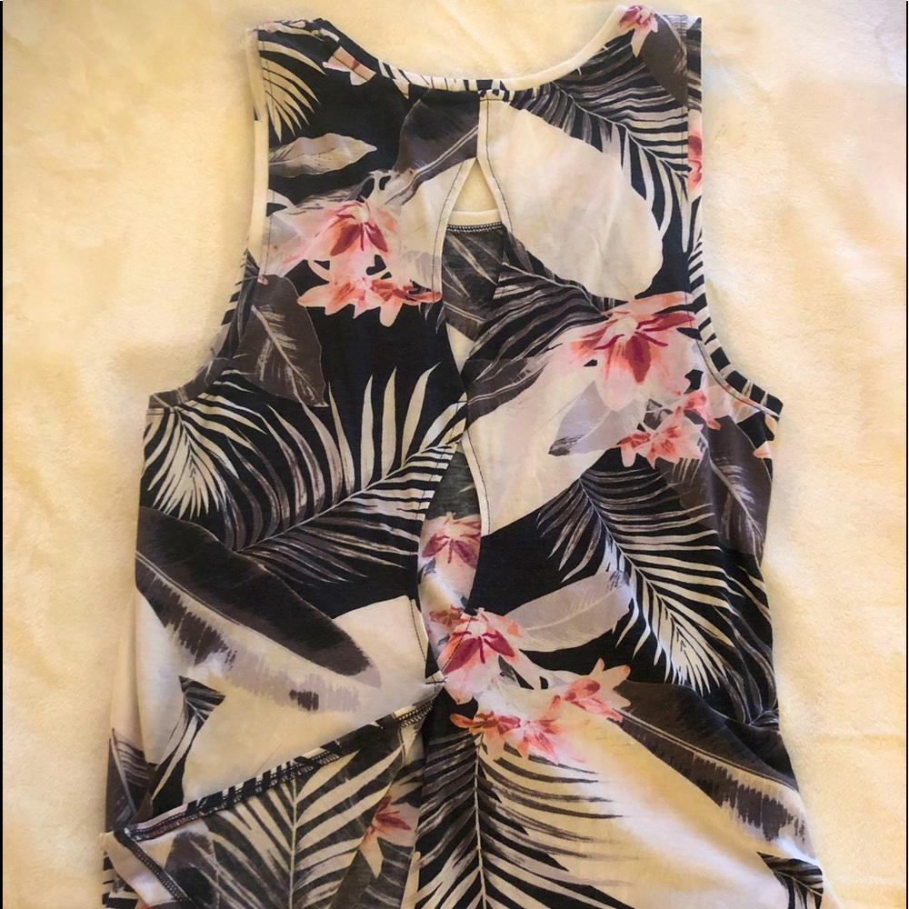 Victoria Secret Black Palm tank, eyelet detailing